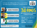 30 anos da CF: Câmara traz para Cachoeira deputados federais constituintes.