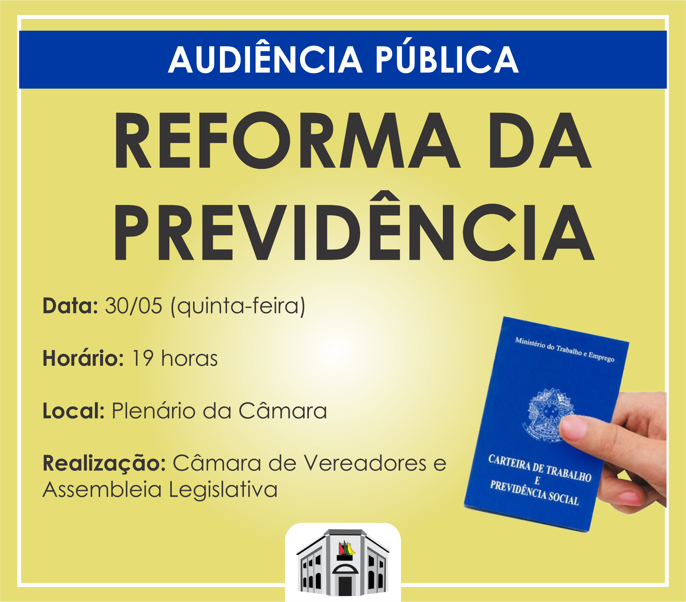 Audiência pública para discutir reforma da previdência