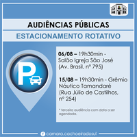 Definidas primeiras audiências públicas sobre o estacionamento rotativo