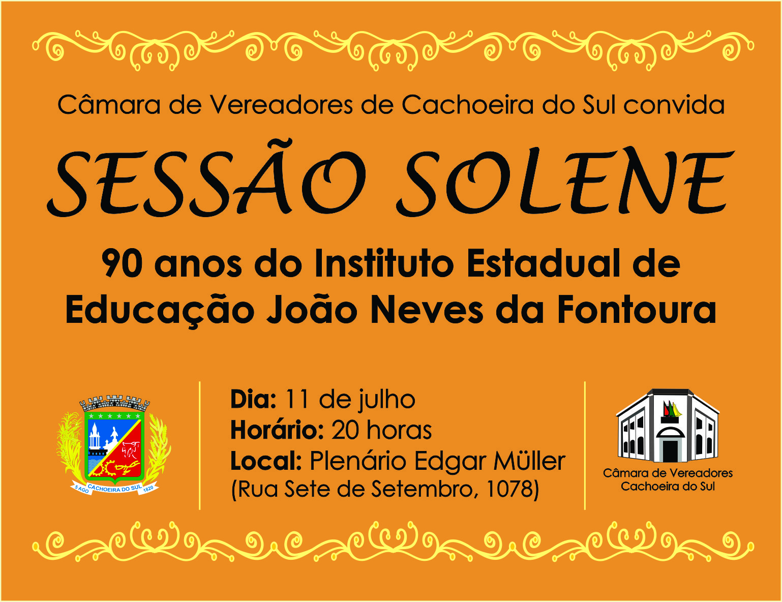 Sessão Solene para os 90 anos do Instituto de Educação João Neves da Fontoura