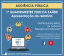 Ao vivo e com interação virtual: audiência pública para apresentação do 1º quadrimestre da saúde será amanhã na Câmara