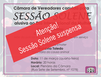 Realização de Sessão Solene do Dia Internacional da Mulher é suspensa em razão de luto oficial no Município