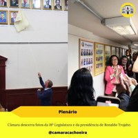 Câmara descerra fotos da 18ª Legislatura e da presidência de Ronaldo Trojahn
