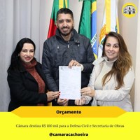 Câmara destina R$ 100 mil para a Defesa Civil e Secretaria de Obras