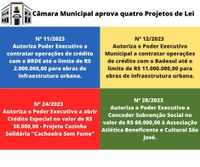 Câmara Municipal aprova quatro Projetos de Lei