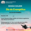 Câmara realiza Sessão Solene alusiva ao Dia do Evangélico