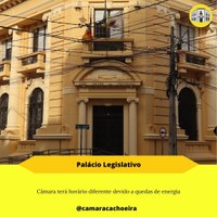 Câmara terá horário diferente devido a quedas de energia