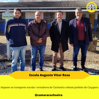 Impasse no transporte escolar: vereadores de Cachoeira cobram prefeito de Caçapava