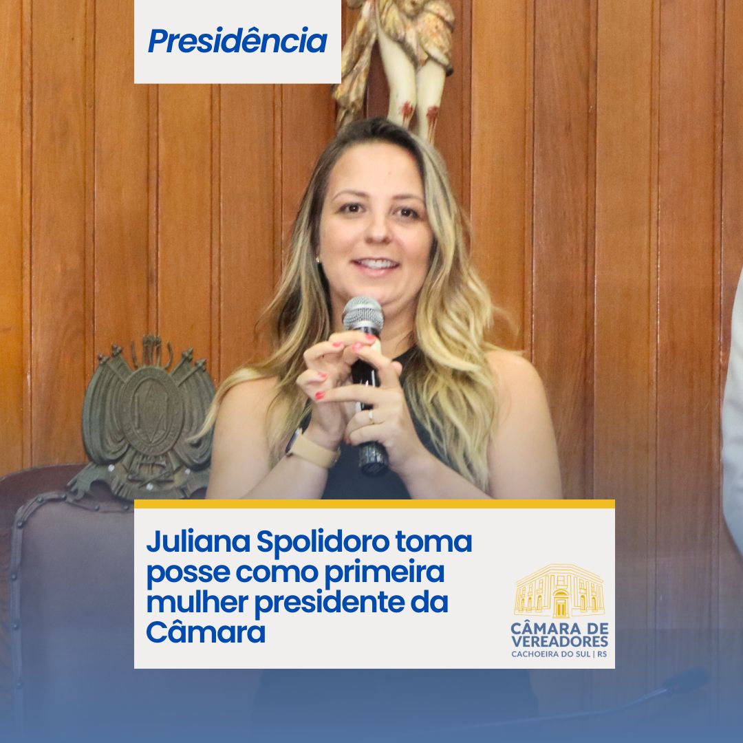 Juliana Spolidoro toma posse como primeira mulher presidente da Câmara 