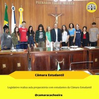 Legislativo realiza aula preparatória com estudantes da Câmara Estudantil