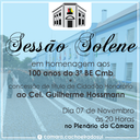 Sessão Solene homenageia Batalhão e Cel. Guilherme Hossmann.