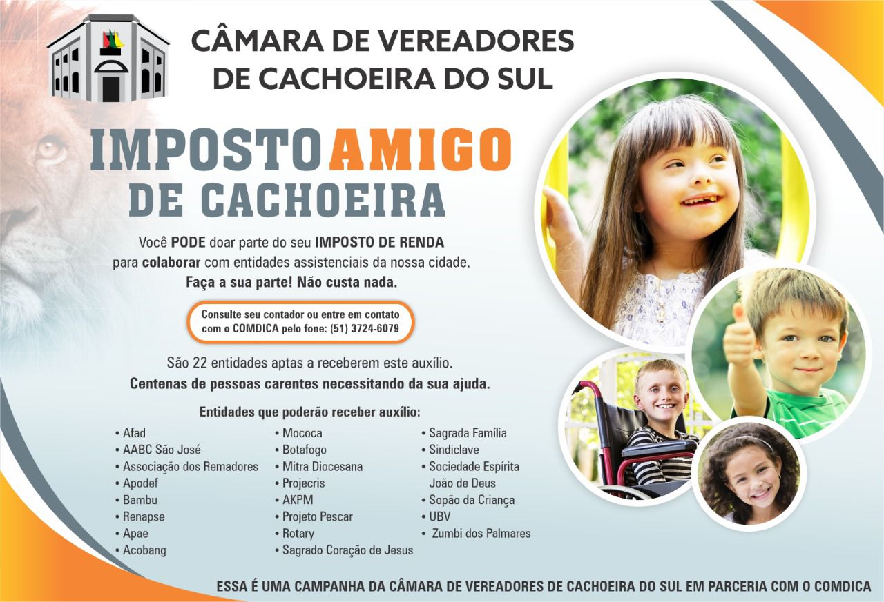 Câmara lança Campanha “Imposto Amigo De Cachoeira”