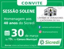 Legislativo comemora 40 anos do Sicredi hoje à noite  Legislativo comemora 40 anos do Sicredi hoje à noite