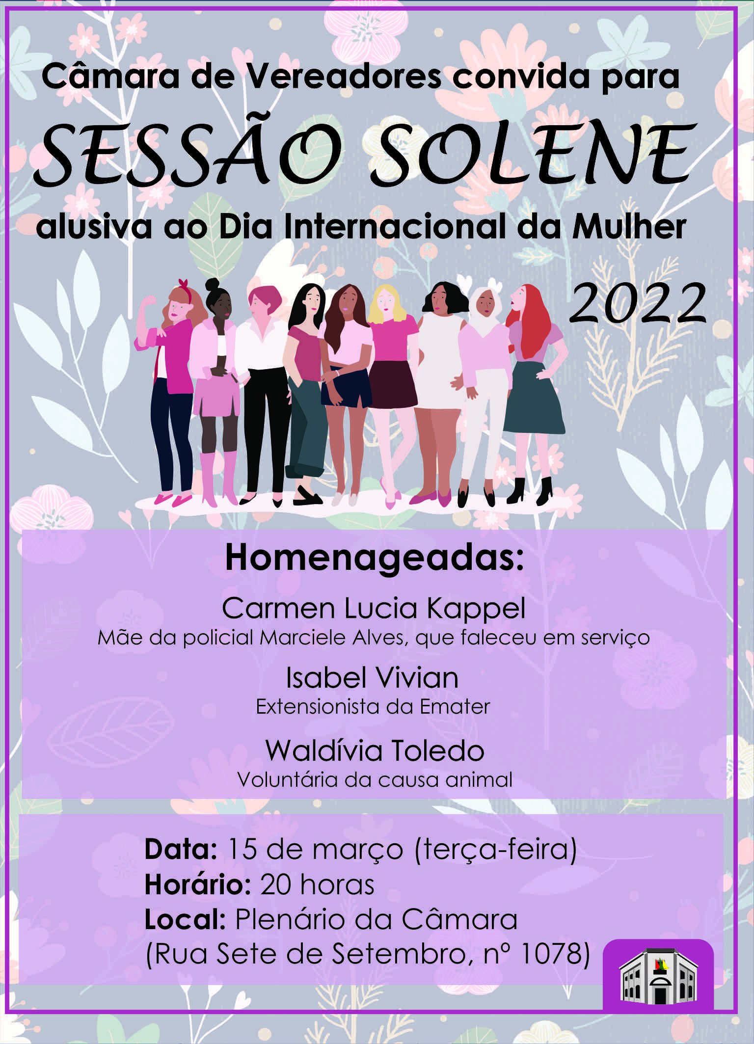 Sessão Solene homenageia três mulheres da comunidade