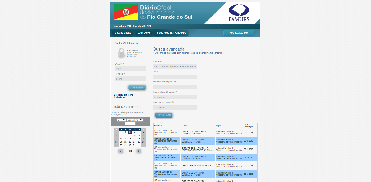 Diário Oficial Eletrônico do Legislativo é revogado