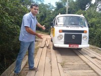 Marcelinho alerta: “Ponte sobre o Rio Iruí está desabando”