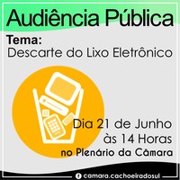 Câmara vai promover audiência pública sobre descarte e reciclagem de materiais eletrônicos