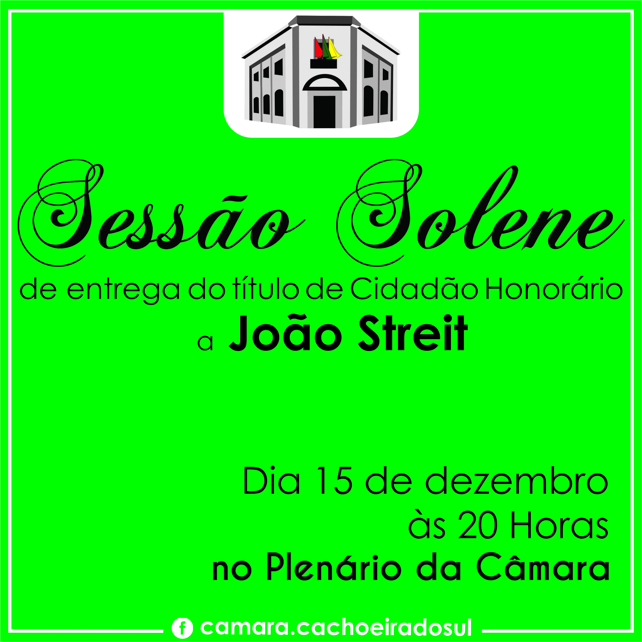 João Streit será Cidadão Honorário de Cachoeira do Sul