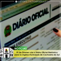 PL de Zimmer cria o Diário Oficial Eletrônico Municipal