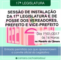 Posse dos vereadores, prefeito e vice-prefeito será no domingo