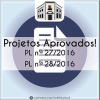 Sessão de 05.09.2016: Vereadores aprovam dois PLs