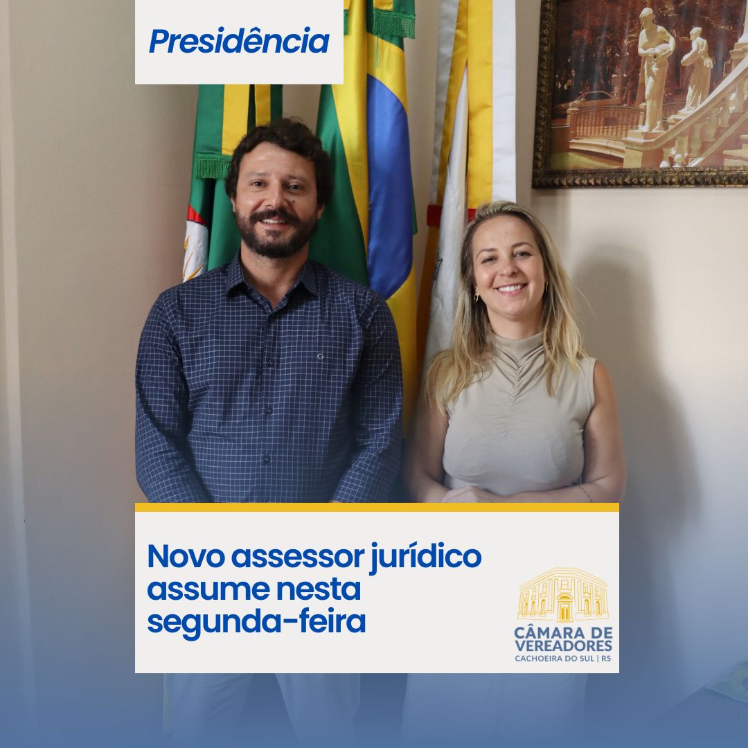 Novo assessor jurídico assume nesta segunda-feira