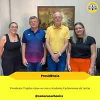 Presidente Trojahn reúne-se com a Academia Cachoeirense de Letras