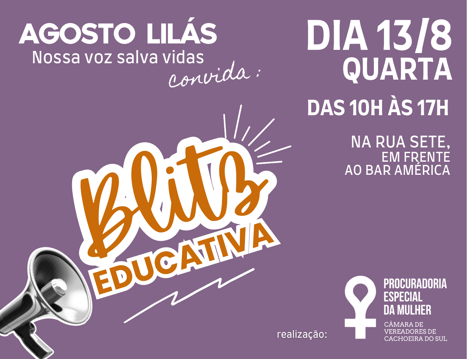 Procuradoria da Mulher realiza blitz educativa sobre o Agosto Lilás