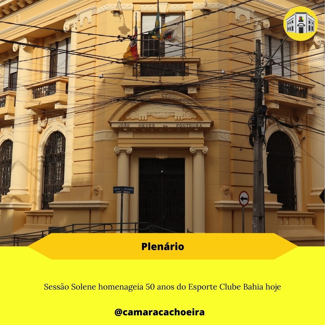 Sessão Solene homenageia 50 anos do Esporte Clube Bahia hoje