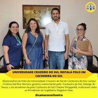 Universidade Cruzeiro do Sul visita Presidente do Legislativo